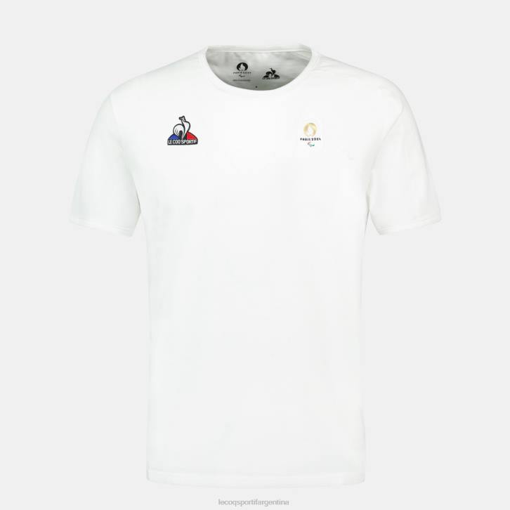 hombres Le Coq Sportif camiseta blanca ropa RF4V486