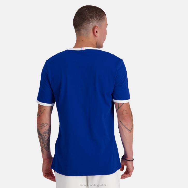 hombres Le Coq Sportif camiseta de moda azul ropa RF4V139