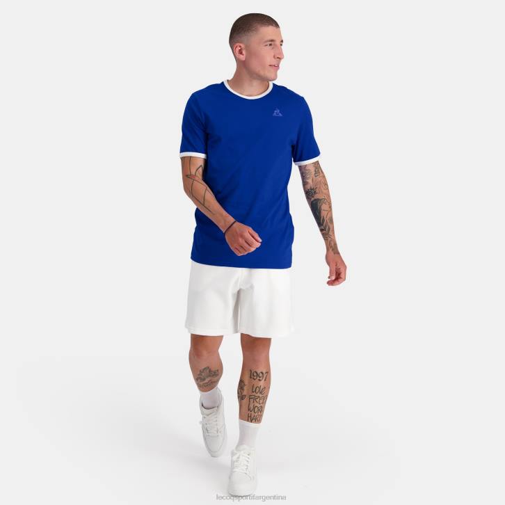 hombres Le Coq Sportif camiseta de moda azul ropa RF4V139