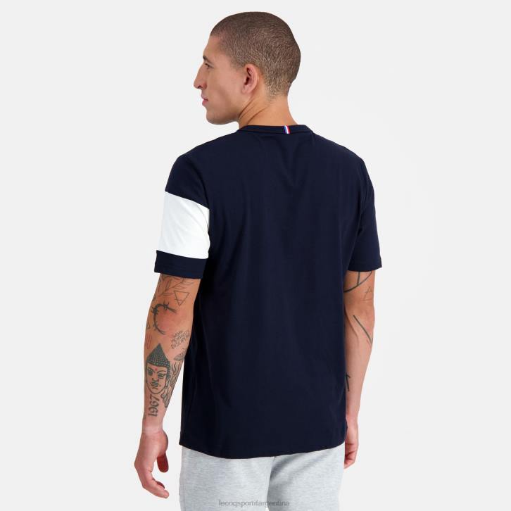 hombres Le Coq Sportif camiseta de moda azul ropa RF4V142
