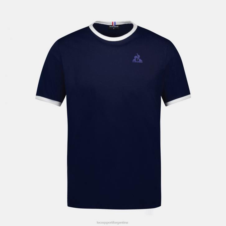 hombres Le Coq Sportif camiseta de moda azul ropa RF4V143