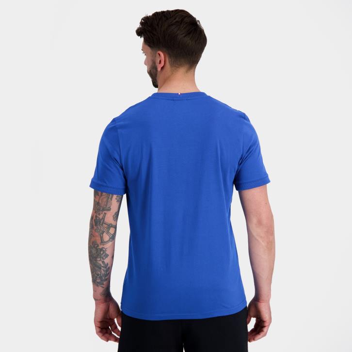 hombres Le Coq Sportif camiseta de moda azul ropa RF4V144