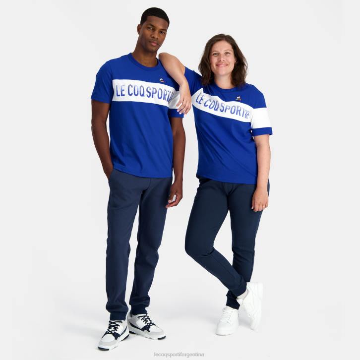 hombres Le Coq Sportif camiseta de moda azul ropa RF4V161
