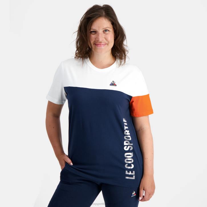 hombres Le Coq Sportif camiseta de moda azul ropa RF4V163