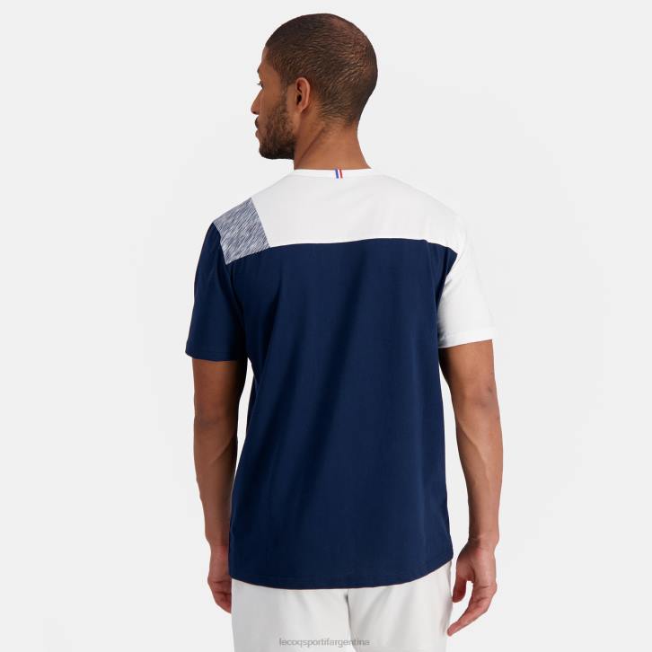 hombres Le Coq Sportif camiseta de moda azul ropa RF4V167