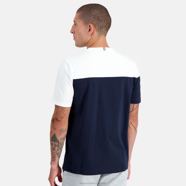 hombres Le Coq Sportif camiseta de moda azul ropa RF4V182