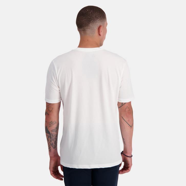 hombres Le Coq Sportif camiseta de moda blanca ropa RF4V148