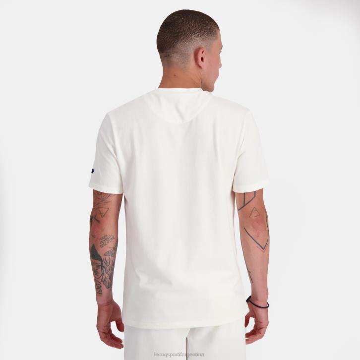 hombres Le Coq Sportif camiseta de moda blanca ropa RF4V159