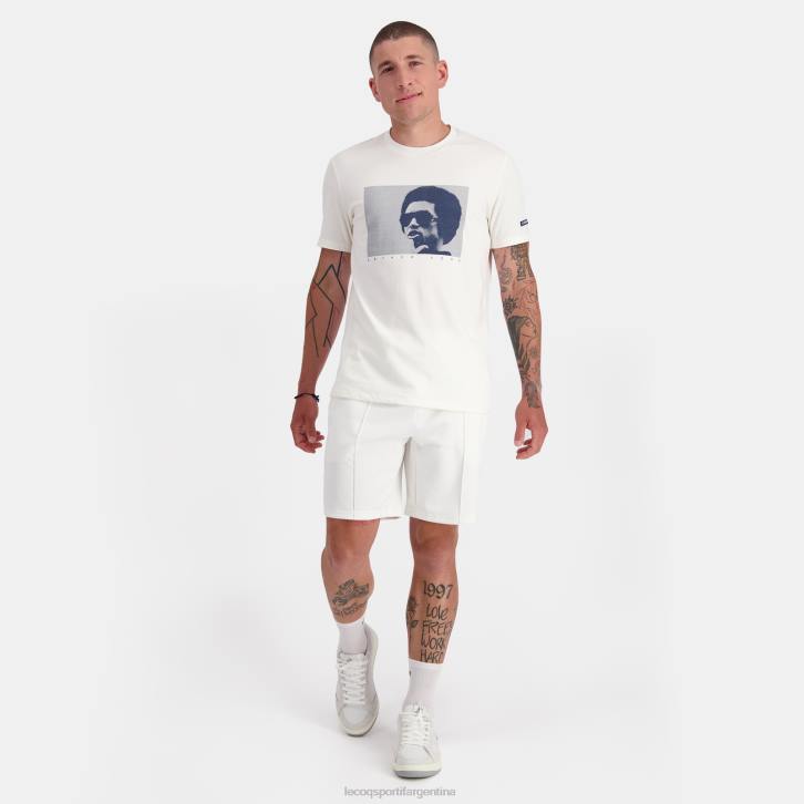 hombres Le Coq Sportif camiseta de moda blanca ropa RF4V159