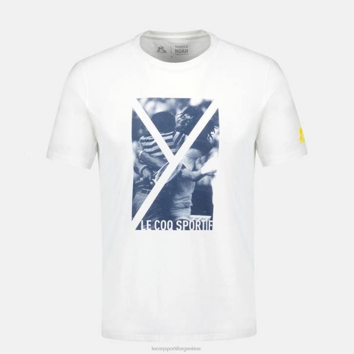 hombres Le Coq Sportif camiseta de moda blanca ropa RF4V160