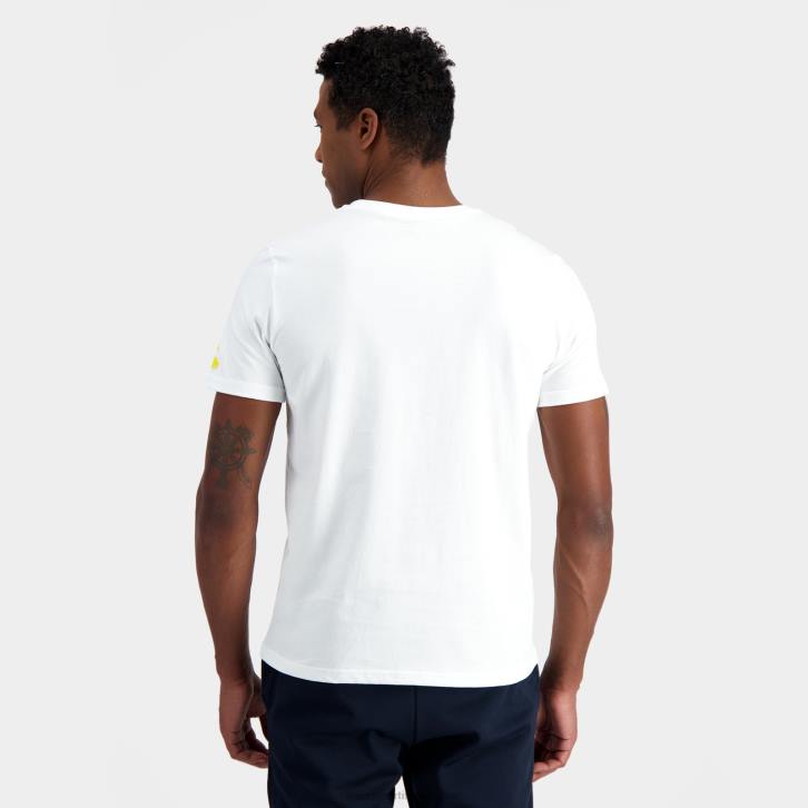 hombres Le Coq Sportif camiseta de moda blanca ropa RF4V160