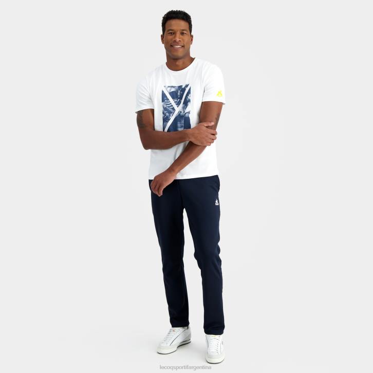 hombres Le Coq Sportif camiseta de moda blanca ropa RF4V160