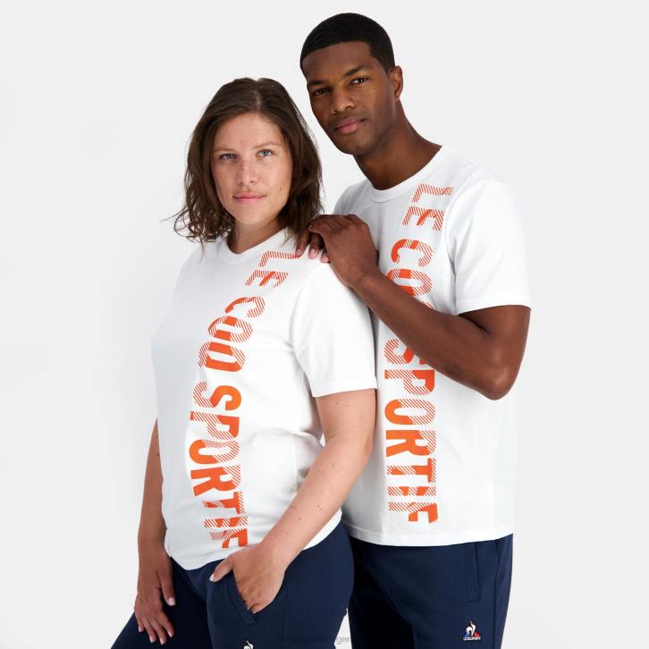 hombres Le Coq Sportif camiseta de moda blanca ropa RF4V162