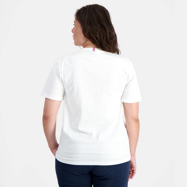 hombres Le Coq Sportif camiseta de moda blanca ropa RF4V162