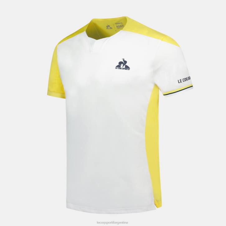 hombres Le Coq Sportif camiseta de moda blanca ropa RF4V166