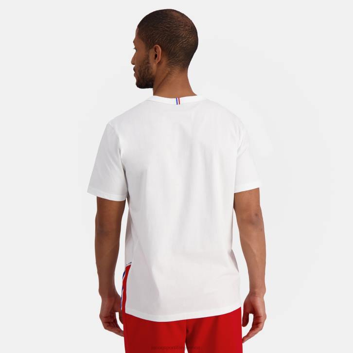 hombres Le Coq Sportif camiseta de moda blanca ropa RF4V170