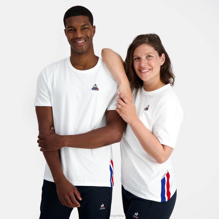 hombres Le Coq Sportif camiseta de moda blanca ropa RF4V170