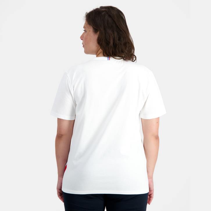 hombres Le Coq Sportif camiseta de moda blanca ropa RF4V170