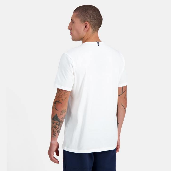 hombres Le Coq Sportif camiseta de moda blanca ropa RF4V180