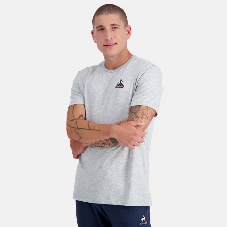 hombres Le Coq Sportif camiseta de moda gris ropa RF4V179