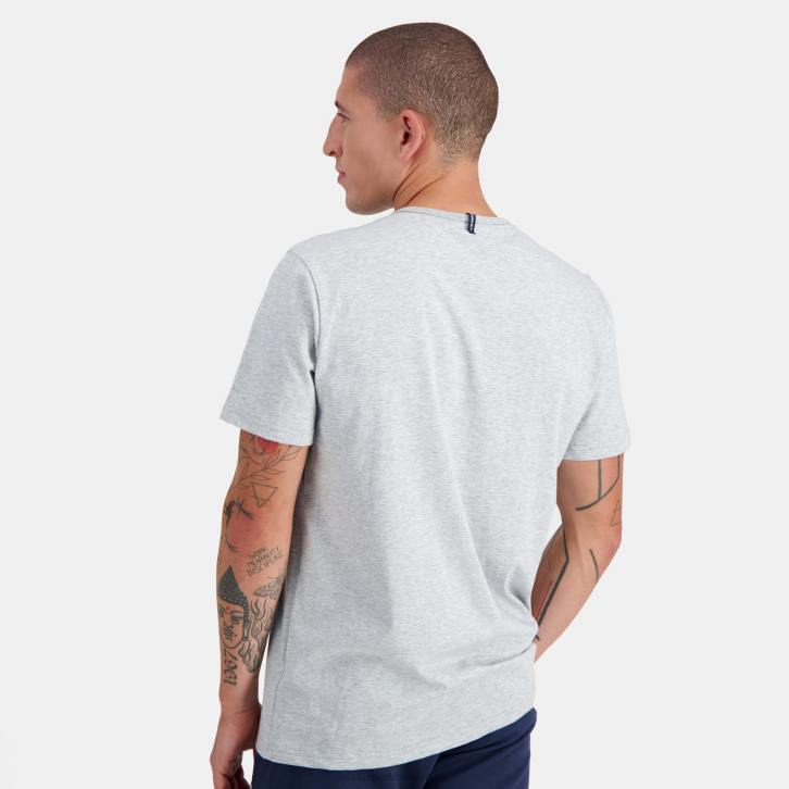 hombres Le Coq Sportif camiseta de moda gris ropa RF4V179