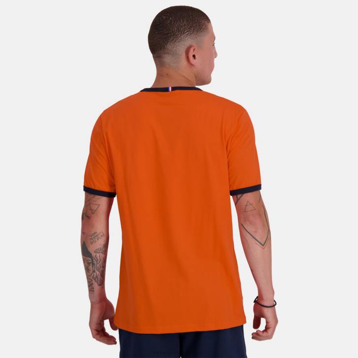 hombres Le Coq Sportif camiseta de moda naranja ropa RF4V151