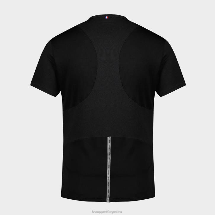hombres Le Coq Sportif camiseta de moda negro ropa RF4V174