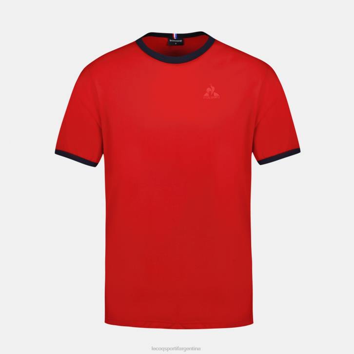 hombres Le Coq Sportif camiseta de moda roja ropa RF4V149