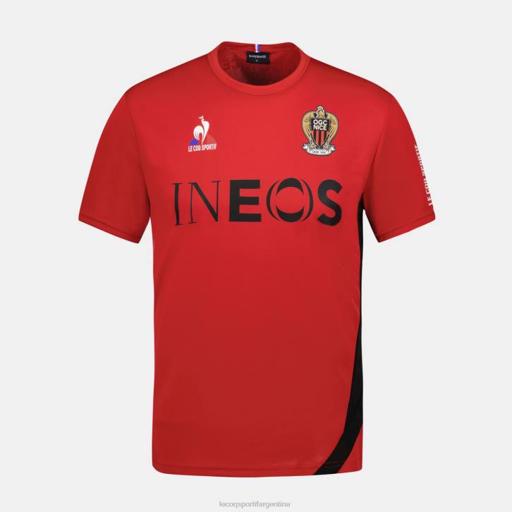 hombres Le Coq Sportif camiseta de moda roja ropa RF4V154