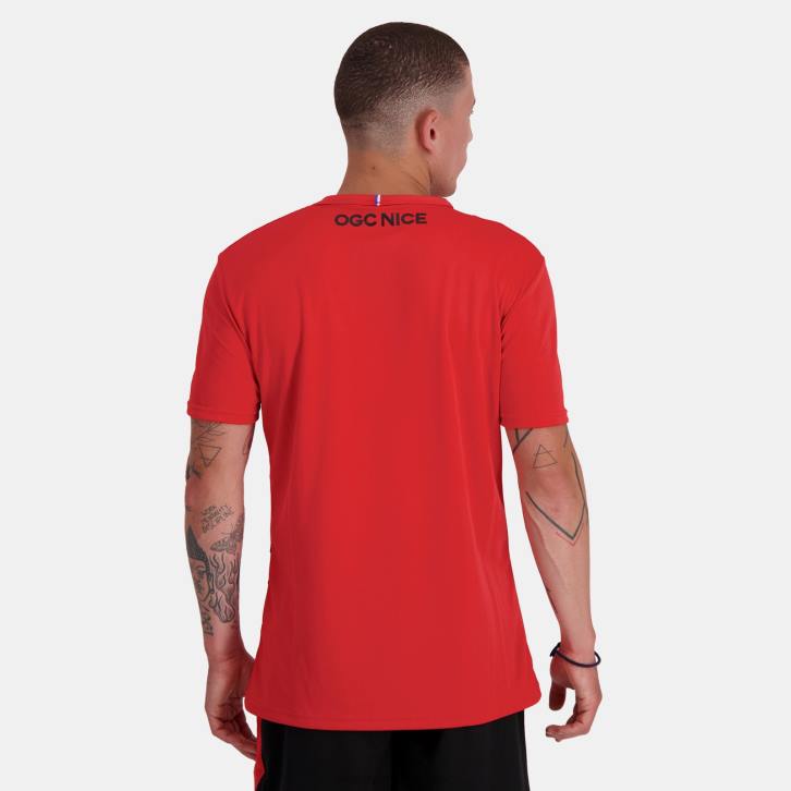 hombres Le Coq Sportif camiseta de moda roja ropa RF4V154