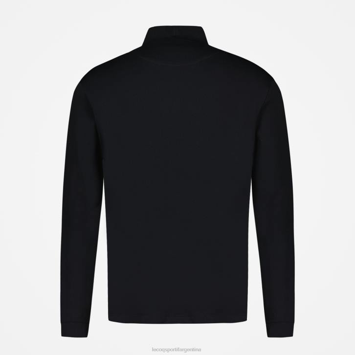 hombres Le Coq Sportif camiseta manga larga negra ropa RF4V461