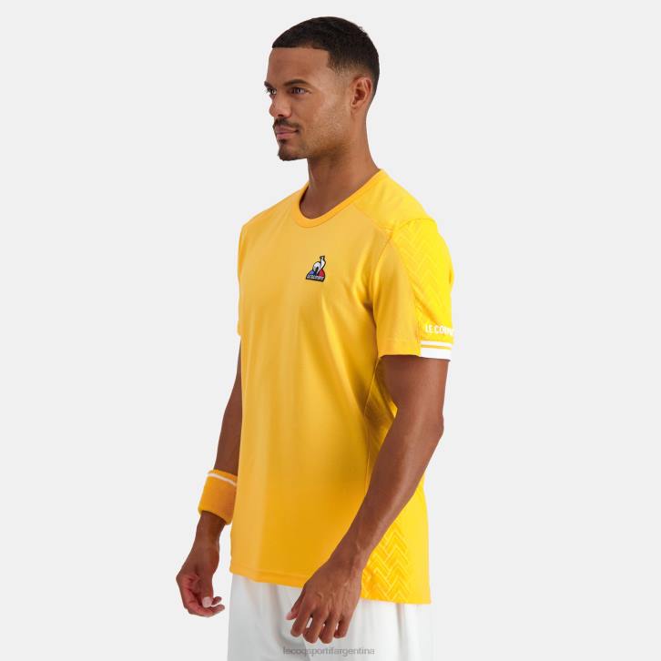 hombres Le Coq Sportif camiseta naranja ropa RF4V478