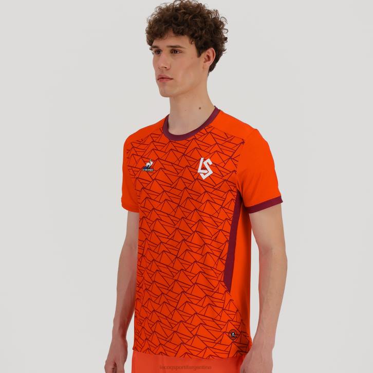 hombres Le Coq Sportif camiseta naranja ropa RF4V479