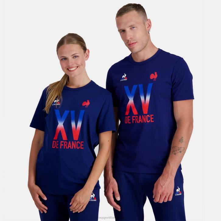hombres Le Coq Sportif camiseta - xv de france azul ropa RF4V141