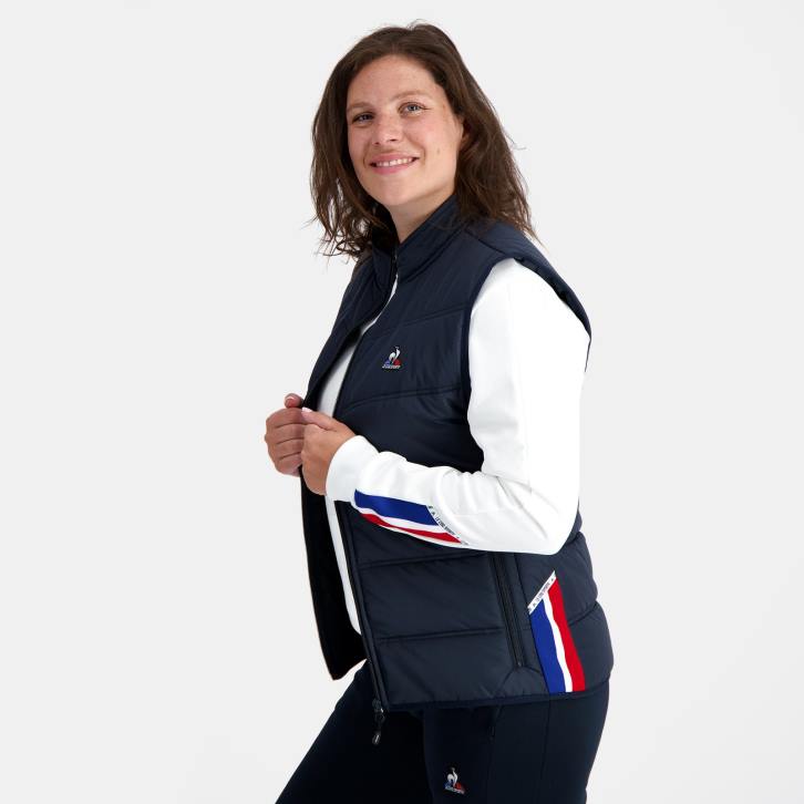 hombres Le Coq Sportif chaqueta sin mangas unisex azul ropa RF4V118