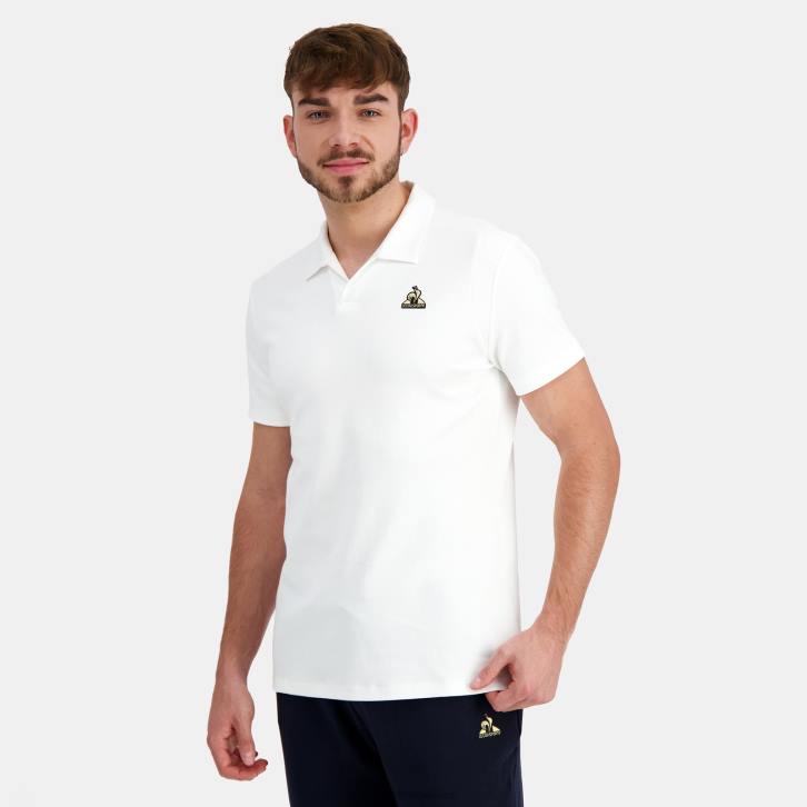 hombres Le Coq Sportif polo de algodon blanco ropa RF4V128