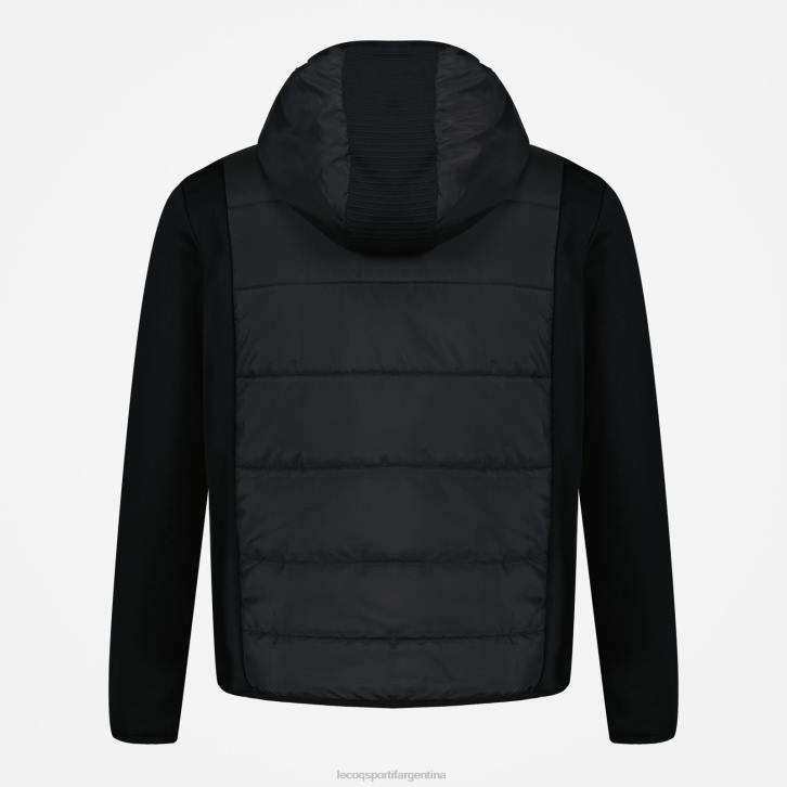 hombres Le Coq Sportif sudadera con capucha y cremallera negra ropa RF4V450
