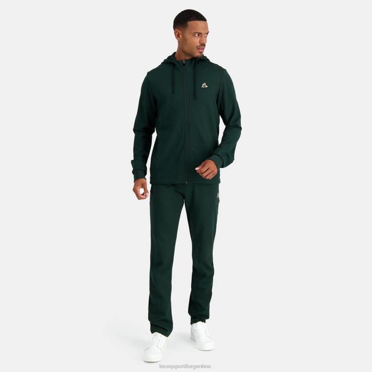 hombres Le Coq Sportif sudadera con capucha y cremallera verde ropa RF4V462