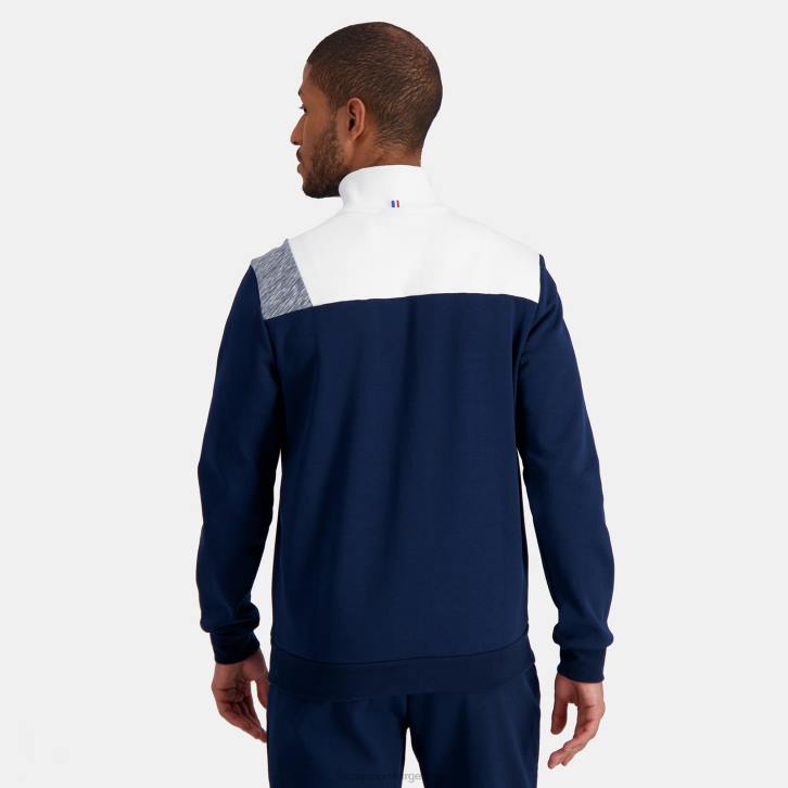 hombres Le Coq Sportif sudadera con cremallera azul ropa RF4V23