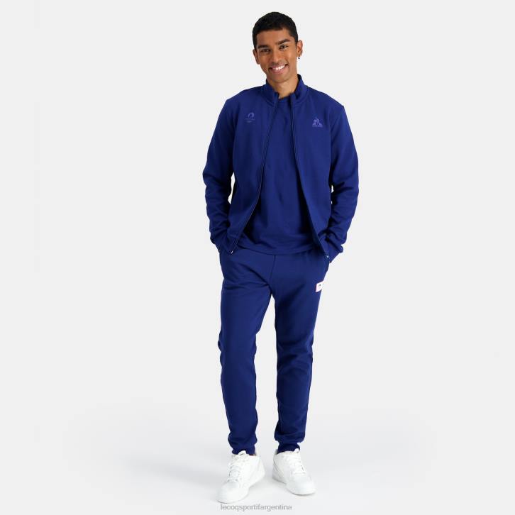 hombres Le Coq Sportif sudadera con cremallera azul ropa RF4V32