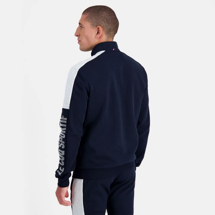 hombres Le Coq Sportif sudadera con cremallera azul ropa RF4V459