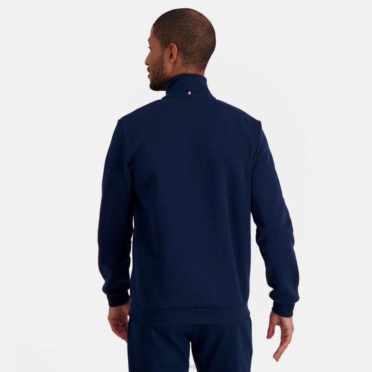 hombres Le Coq Sportif sudadera con cremallera azul ropa RF4V52