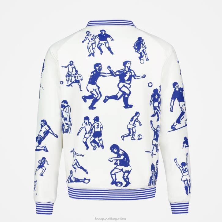 hombres Le Coq Sportif sudadera con cremallera blanca ropa RF4V472