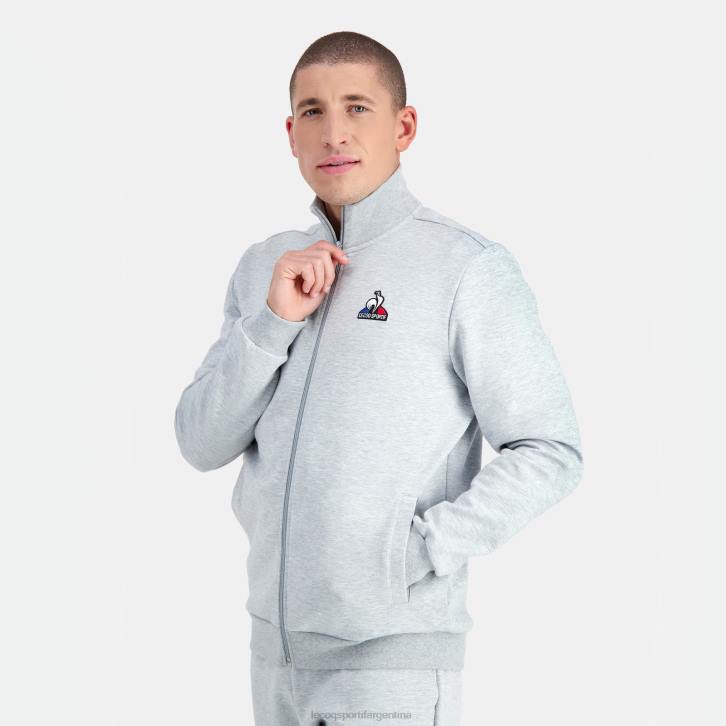 hombres Le Coq Sportif sudadera con cremallera gris ropa RF4V57