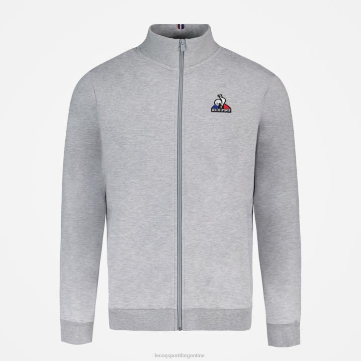 hombres Le Coq Sportif sudadera con cremallera gris ropa RF4V57