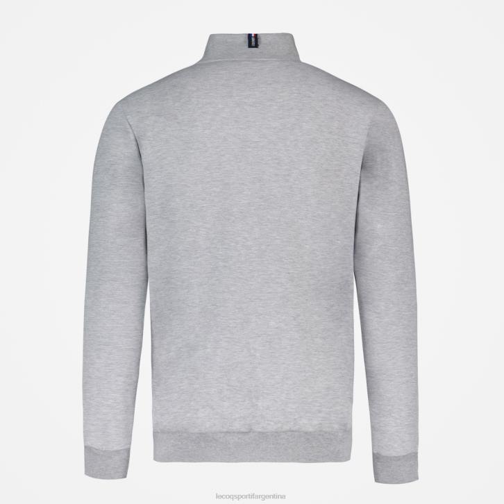 hombres Le Coq Sportif sudadera con cremallera gris ropa RF4V57