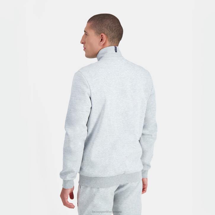hombres Le Coq Sportif sudadera con cremallera gris ropa RF4V57