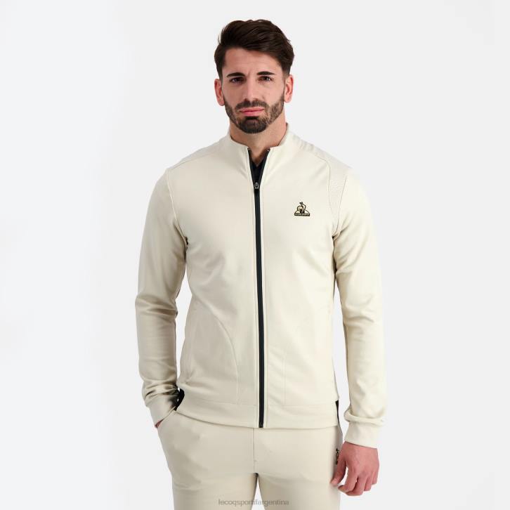 hombres Le Coq Sportif sudadera con cremallera marrón ropa RF4V8
