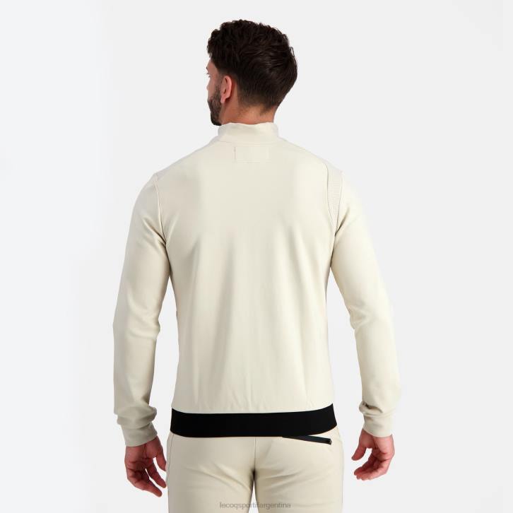 hombres Le Coq Sportif sudadera con cremallera marrón ropa RF4V8