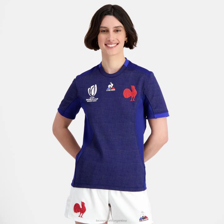 mujer Le Coq Sportif réplica camiseta xv de france - copa del mundo de rugby 2023 azul ropa RF4V349
